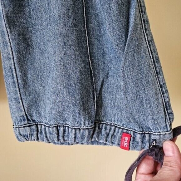 EDC by Esprit Jeans Women Youth US 9 Faded Blue Cropped Faux Cargo Pockets Y2K - Picture 12 of 16